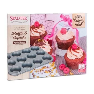 Städter Muffin-/Cupcake-Blech 35×27 Cm We Love Baking Silber 10